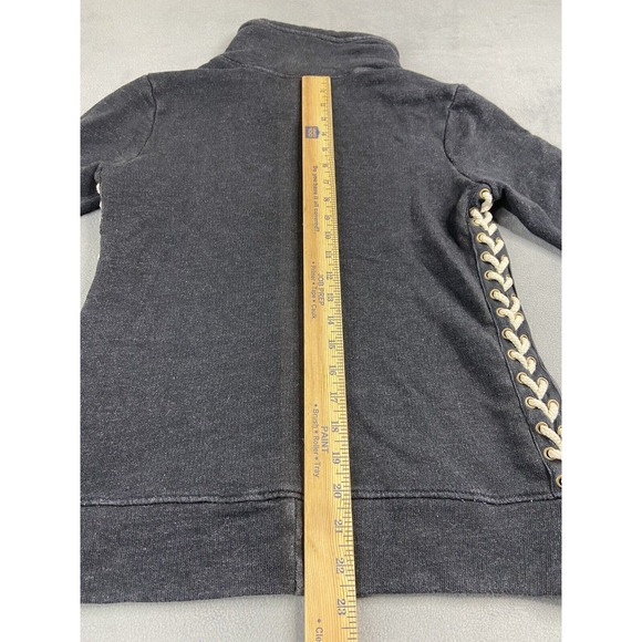 Nation LTD Sweatshirt XS Black Pullover Alexis Lace Up Sides Drawstring Top USA - Picture 8 of 12